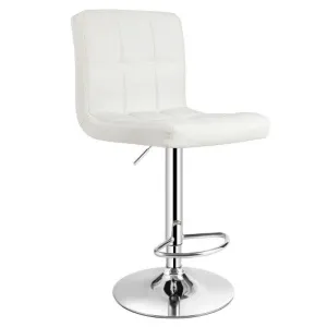 1 PC Bar Stool Swivel Adjustable PU Leather Barstools Bistro Pub Chair-White