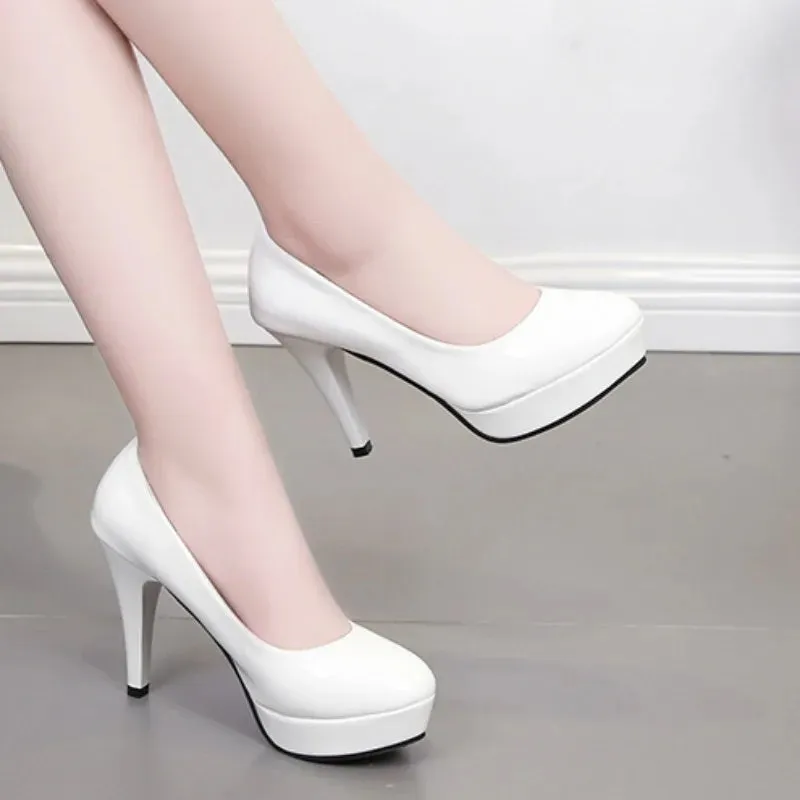 2024 Women's Pumps Fashion Round Toe Simple Solid Color Women's Shoes Autumn New Elegant Banquet Party Dress Women's Stilettos