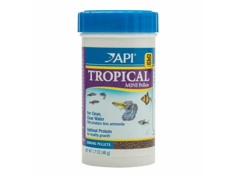 Api Mini Pellets Tropical Fish Food, 1.7 Oz