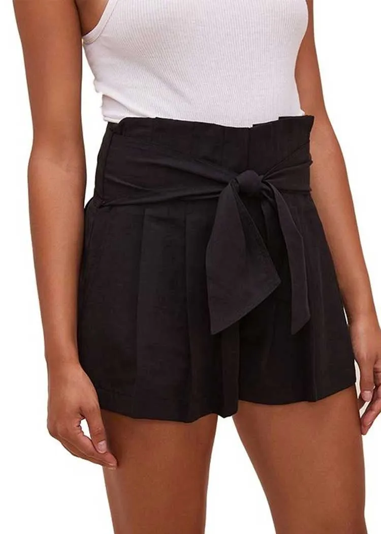 ASTR The Label Marika Belted Shorts-Black