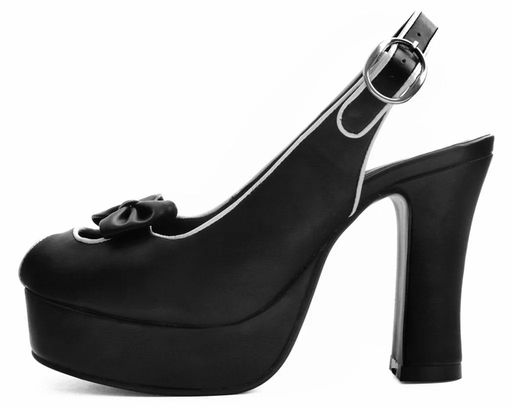 Black & White Peep Toe Platform Heel