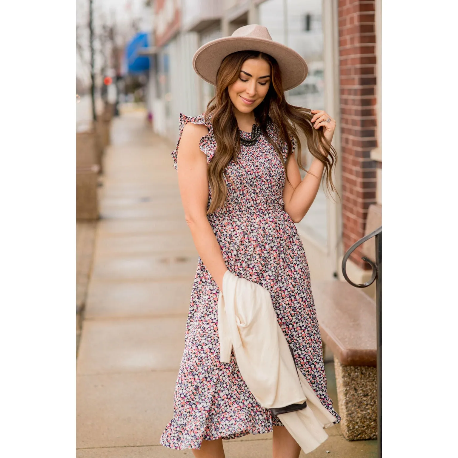 Blooming Floral Midi Dress