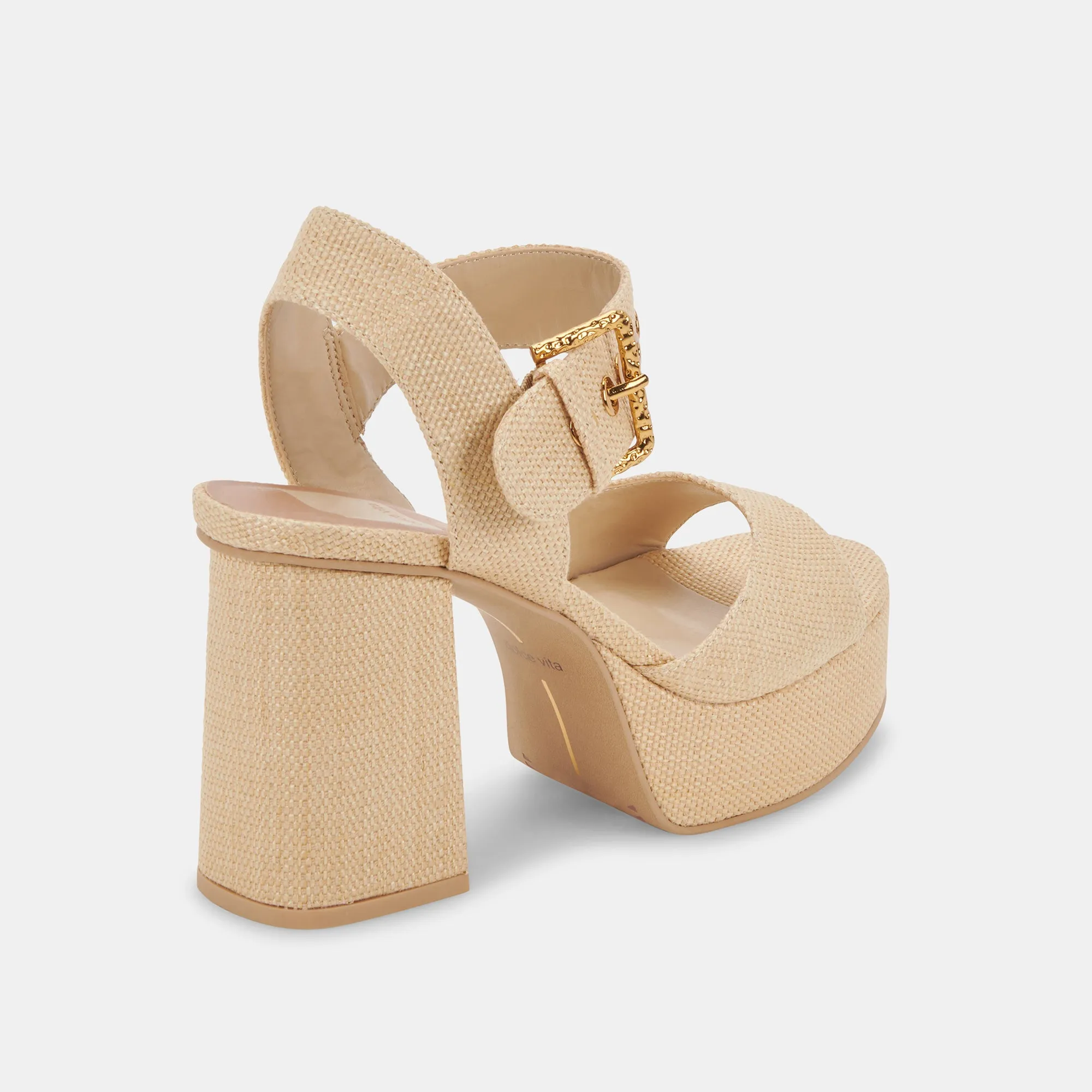 BOBBY HEELS NATURAL RAFFIA