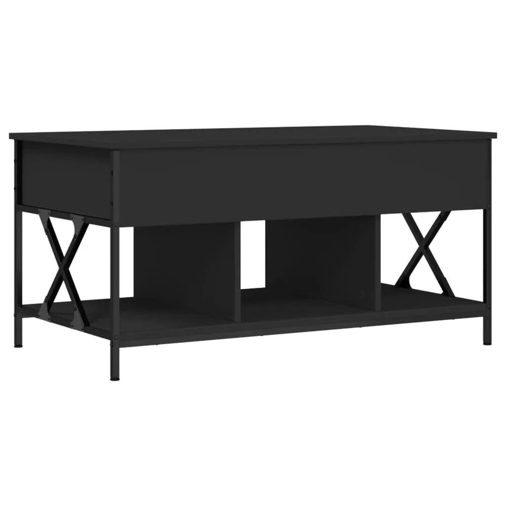 Coffee Table Black 100x55x50 cm Engineered Wood and Metal