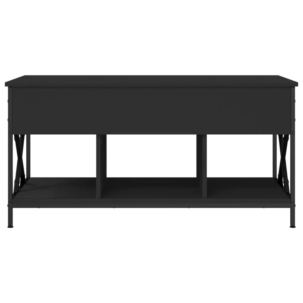 Coffee Table Black 100x55x50 cm Engineered Wood and Metal