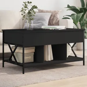 Coffee Table Black 100x55x50 cm Engineered Wood and Metal