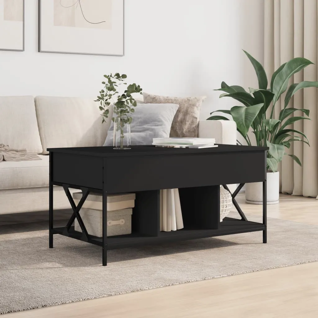 Coffee Table Black 100x55x50 cm Engineered Wood and Metal