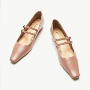 Double-Strap Block Heel (Alva) Pink