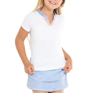 Girl's Blossom Tennis Short Sleeve White