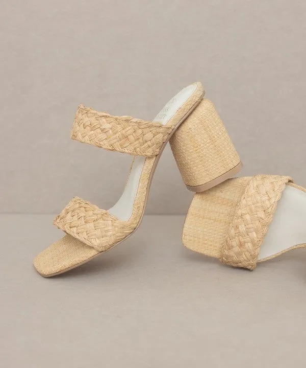 Kayla Raffia Sandal Heel