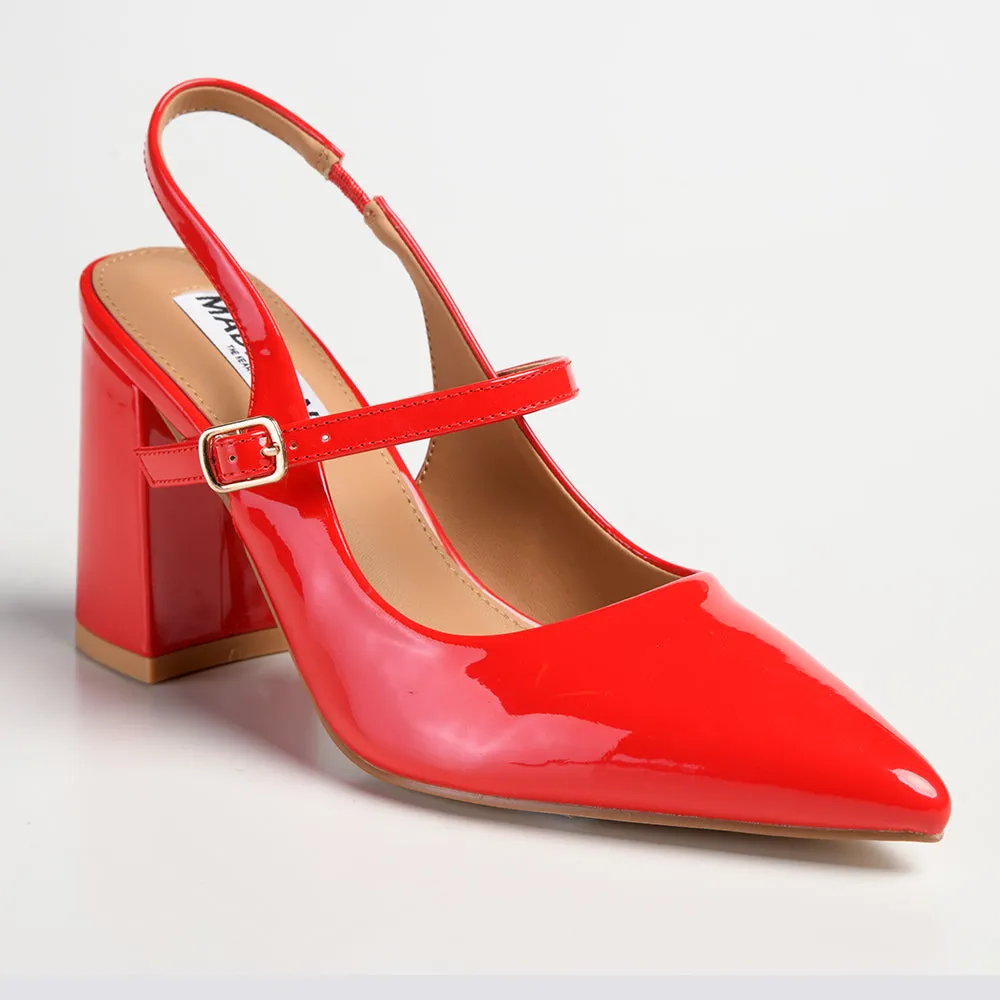 Madison Beckett Block Heel Slingback Sandal - Red