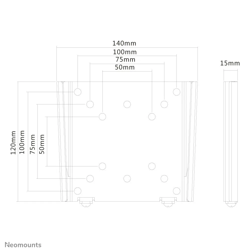 Neomounts Fpma-W25 - Bracket - Fixed - For Lcd Display - Black - Screen Size: 10"-30" - Wall-Mountable