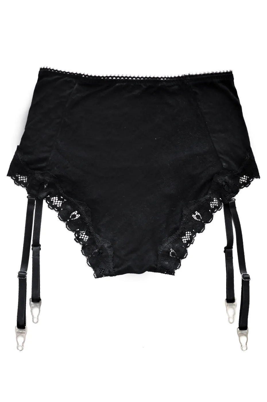 Orion High Waist Garter Short in Black Tencel Modal Jersey