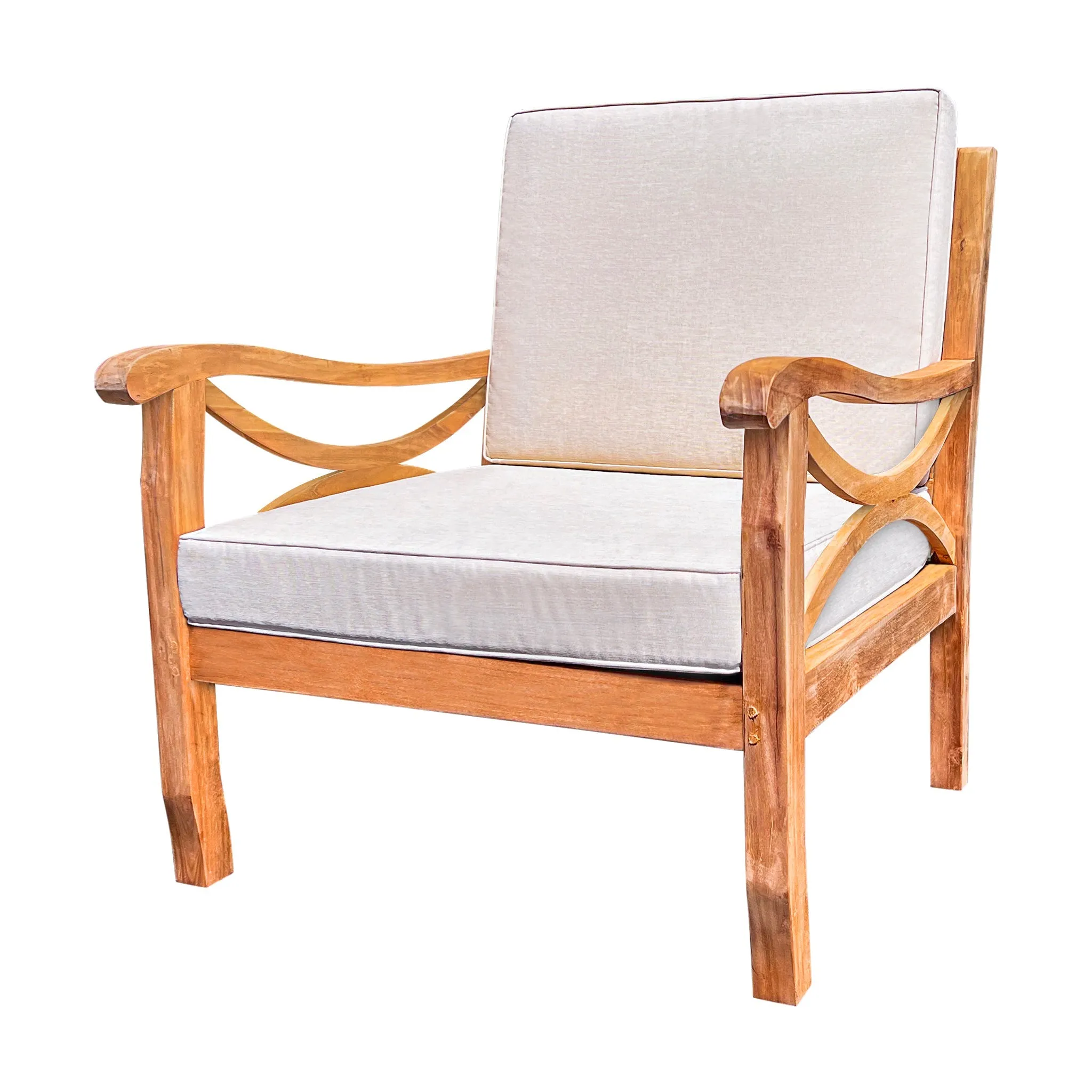 Paris Teak Club Chair - Flax