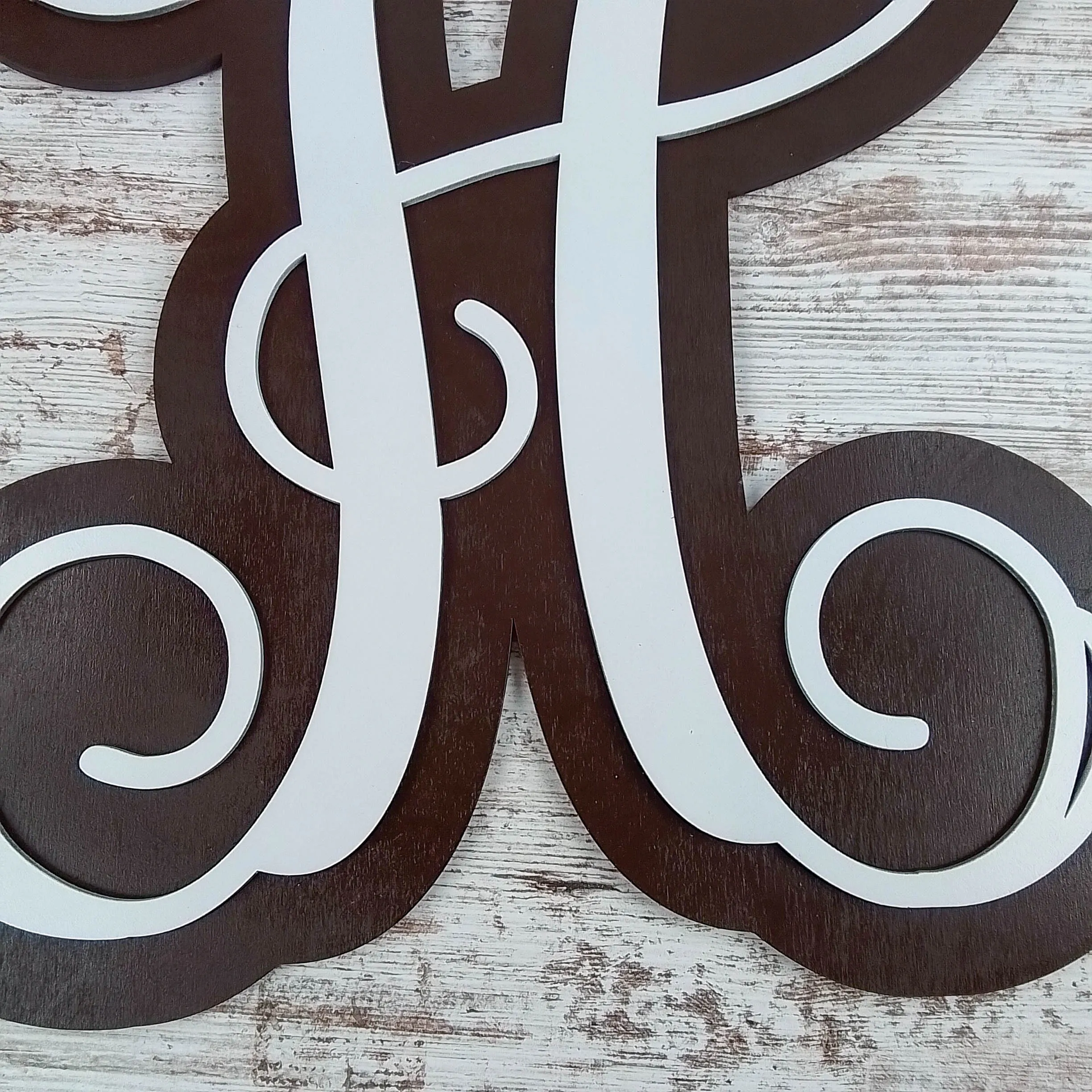 Personalized Door Hanger, Birch Wood Monogram Letter, Indoor/Outdoor Decorative Sign