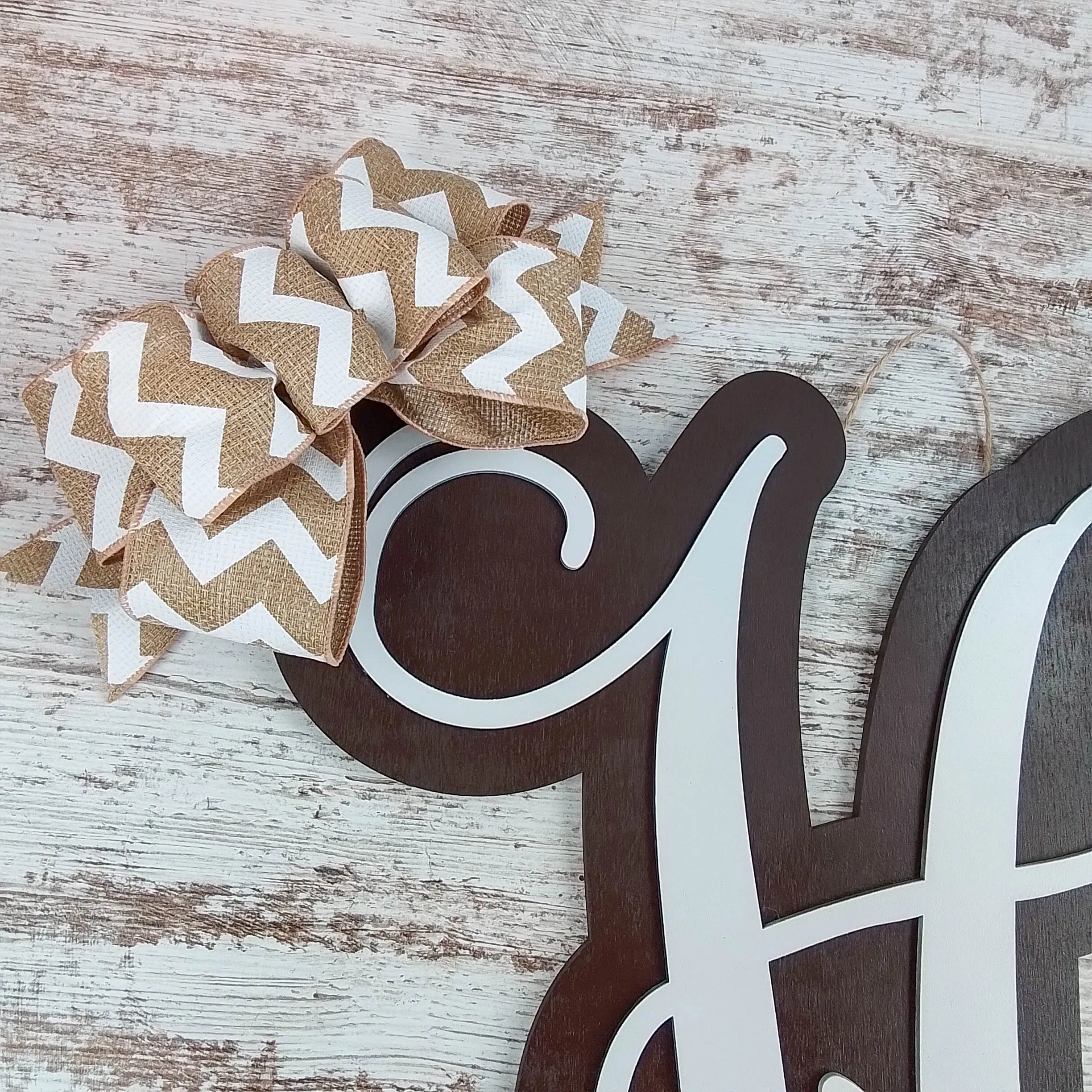 Personalized Door Hanger, Birch Wood Monogram Letter, Indoor/Outdoor Decorative Sign