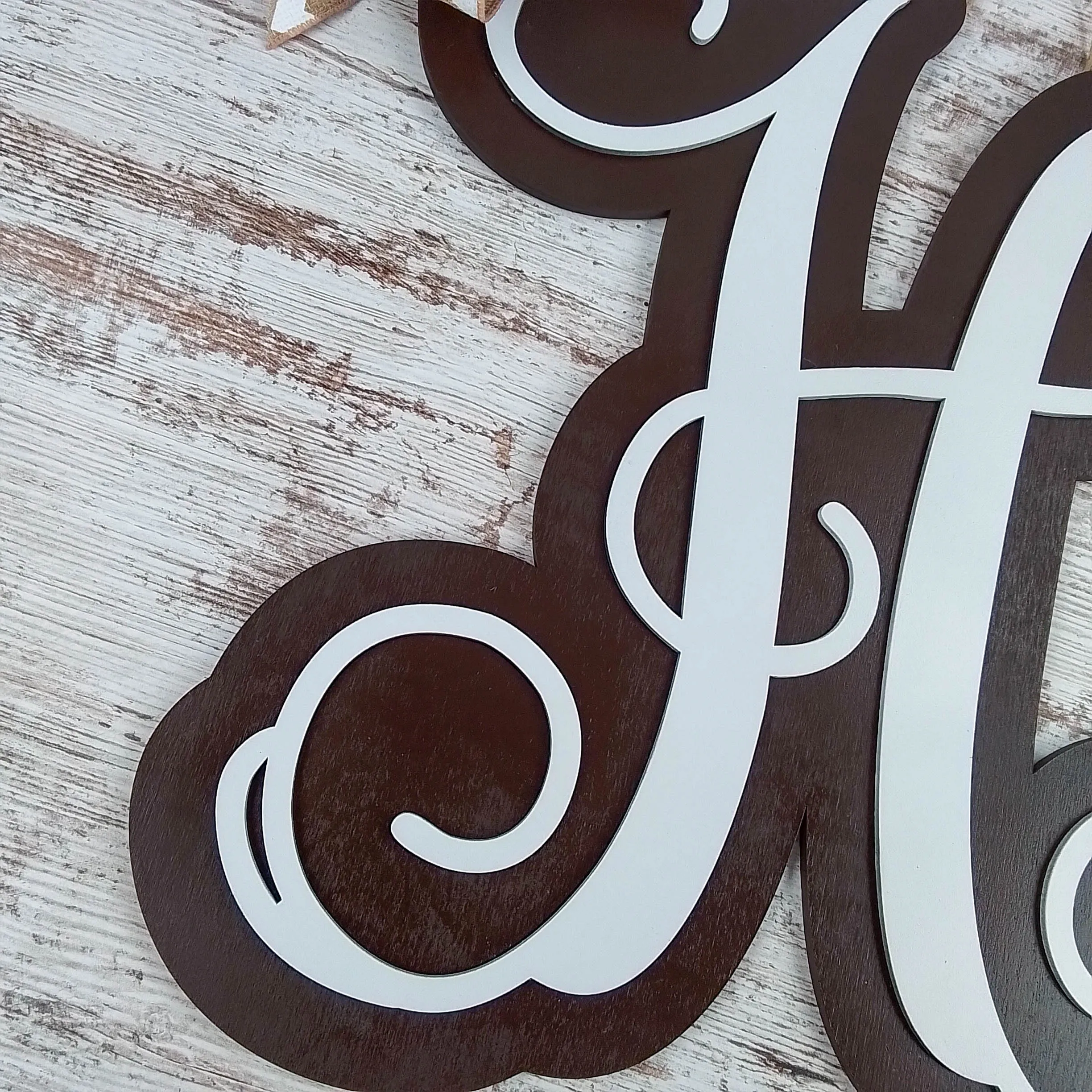 Personalized Door Hanger, Birch Wood Monogram Letter, Indoor/Outdoor Decorative Sign