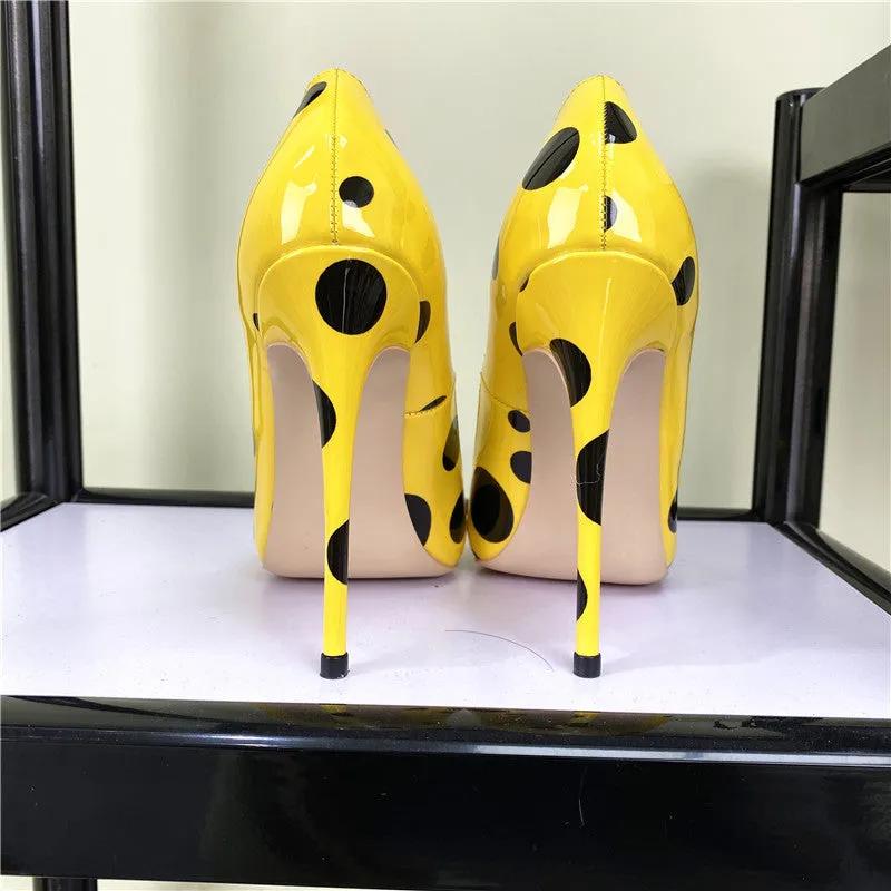 Pre Order:  Polka Dots Printed Pointed-Toe Shoes