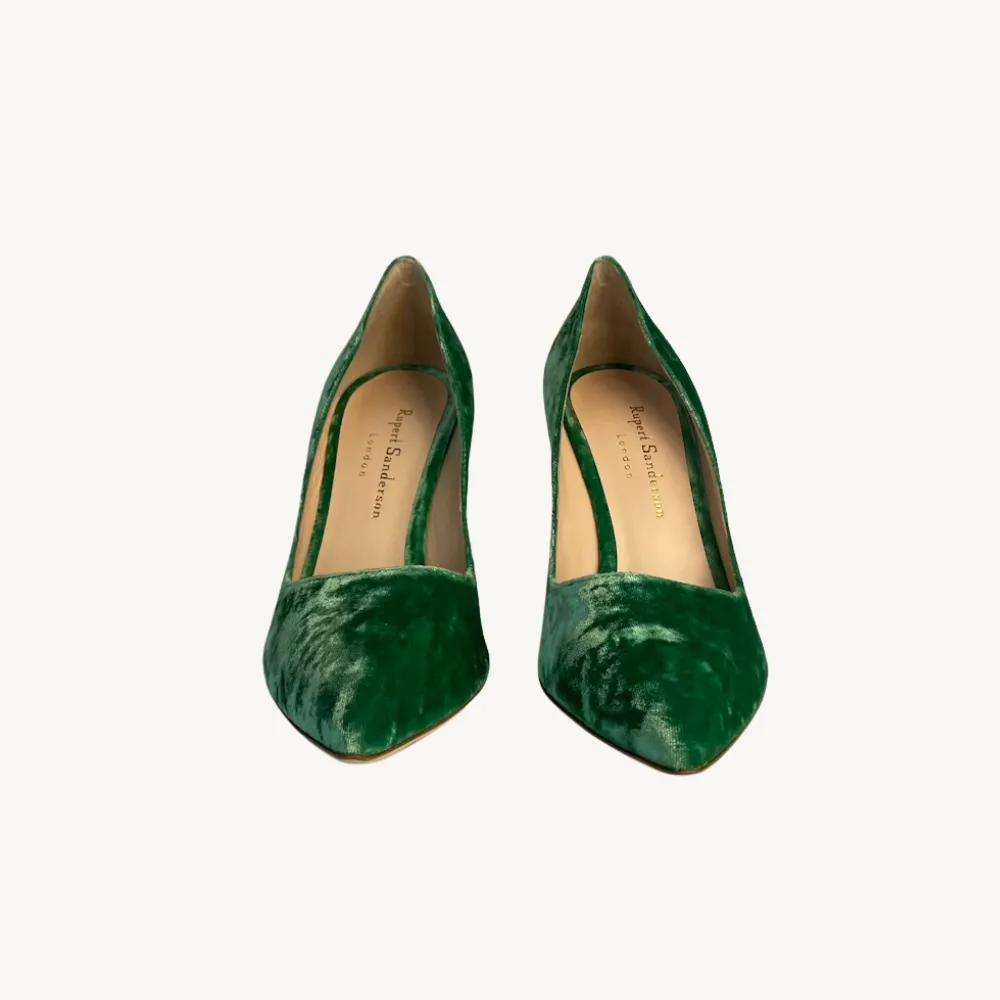 Rupert Sanderson Malory Pump - Green Velvet