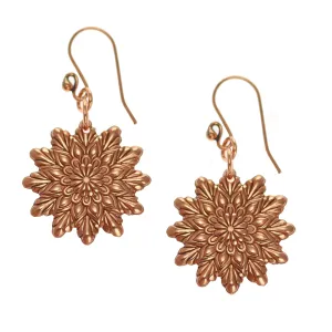 Starburst Mandala Copper Earrings