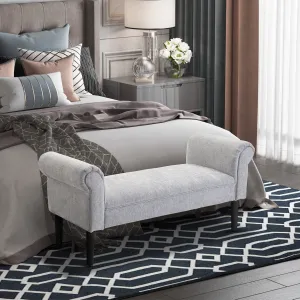 Stylish Ottoman Bed End Bench - Grey