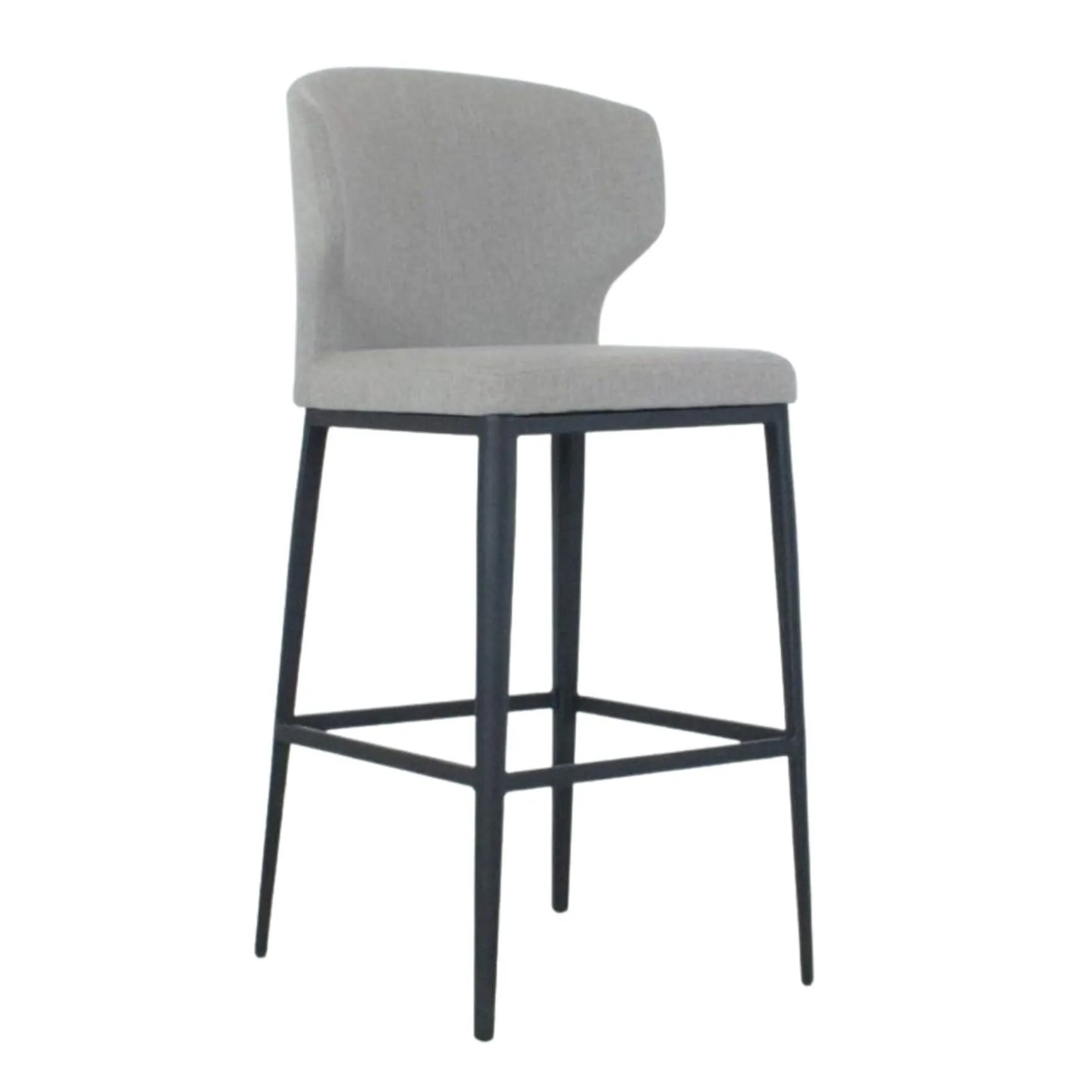 Thurston Fabric Stool With Metal Base