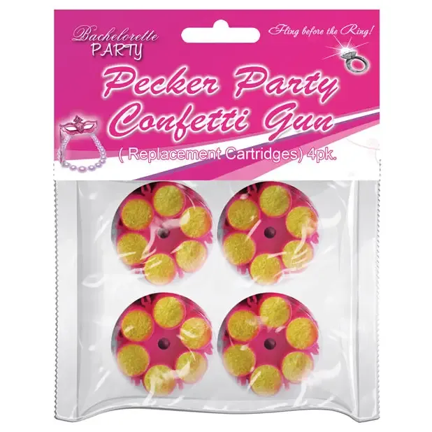 (wd) Pecker Party Confetti Gun Refill Cartridges 4pc Pack