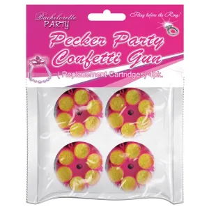 (wd) Pecker Party Confetti Gun Refill Cartridges 4pc Pack