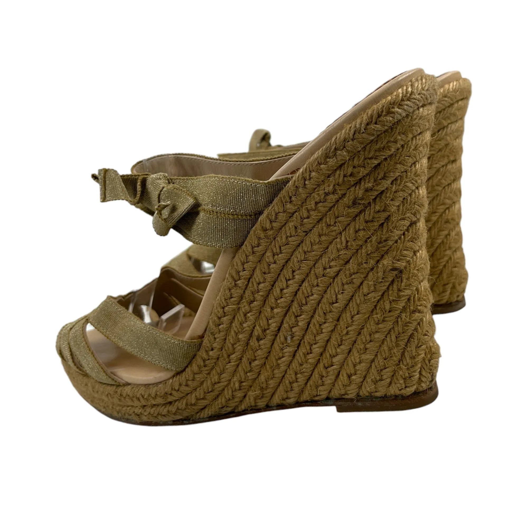 Women's Espadrille Wedge Heels Gold Size EU 41 / UK 8