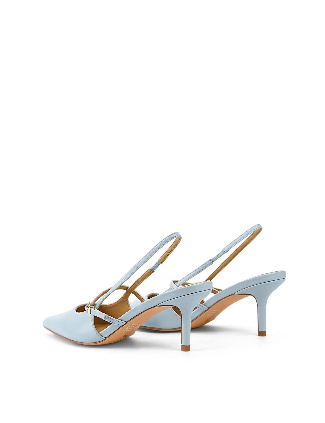 York Slingback Heel - Pale Blue Leather